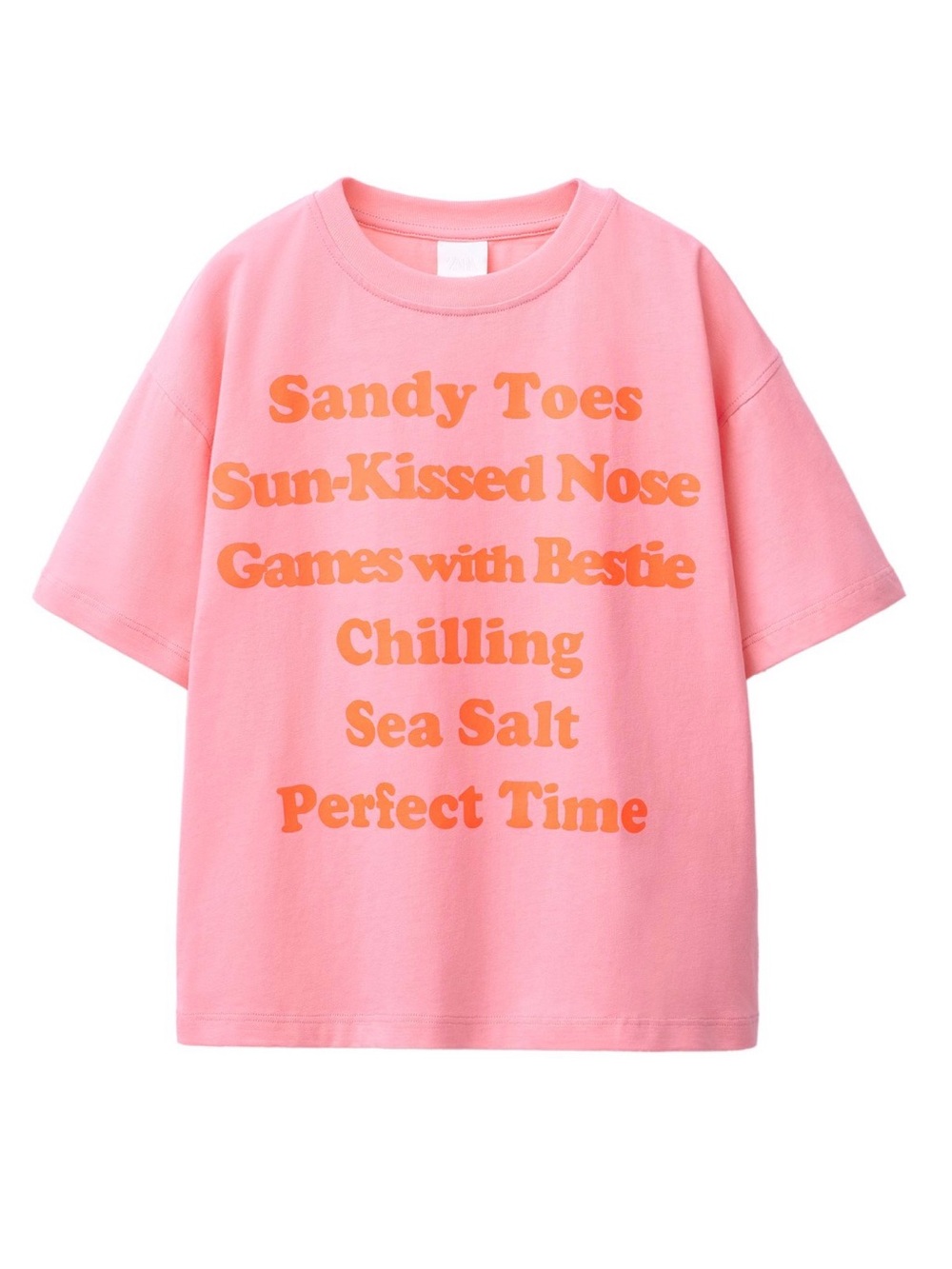 Zara Text Print Pink Short Sleeve T-Shirt Girls 9-10 Years